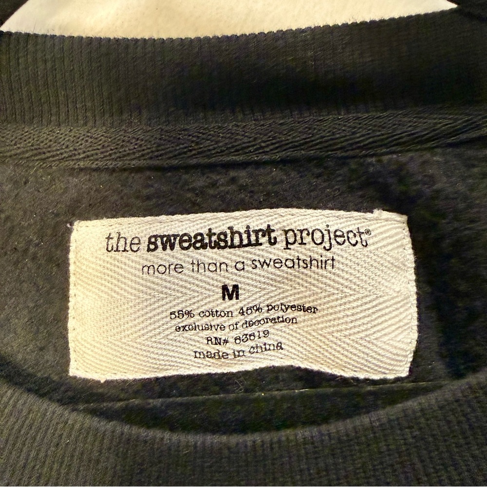 The Sweatshirt Project Black Floral Line Art Embroidered Crewneck Sweatshirt M - Picture 5 of 7